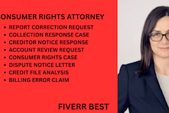 manage credit report review, debt collection issues and consumer violation cases