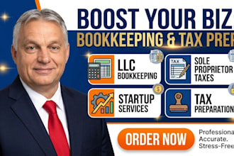handle bookkeeping and tax preparation for llc, sole proprietors, and startups