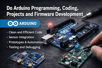 do arduino programming, coding, projects and firmware development