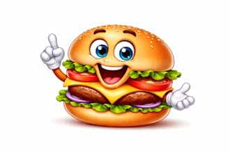 create talking food mascot for your brand or business
