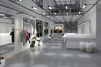 modular minimalist retail showroom,open space layout,interior inspiration design
