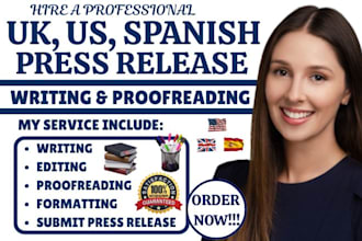 write engaging US UK press release, spanish release, crypto egypt press release