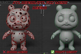 do stl file fix repair edit 3d scan cleanup custom modification for 3d printing