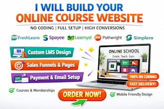 design freshlearn spayee learnyst pathwright coursecraft simplero school website