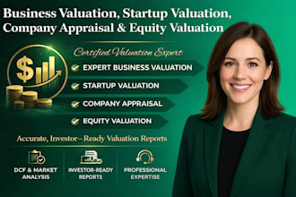 do business valuation, startup valuation company appraisal and equity valuation
