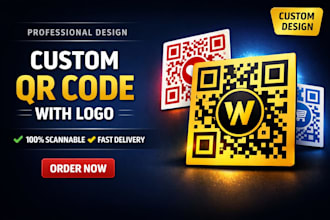 design custom qr code logo, branded and scannable business qr code