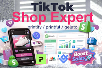 connect print on demand tiktok shop, setup printify printful gelato, fix issues