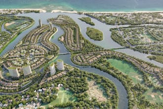 reconstruct 3d urban masterplan, landscape aerial view,real estate map,rendering