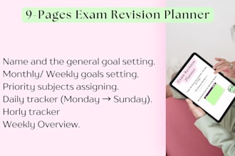 send you a cute printable exam revision planner PDF