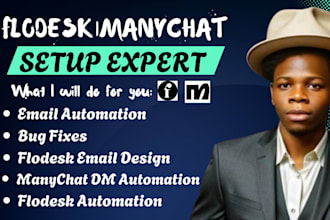 design flodesk email templates, account setup automation manychat dm automation