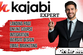 setup kajabi online course, funnel and email automation workflow