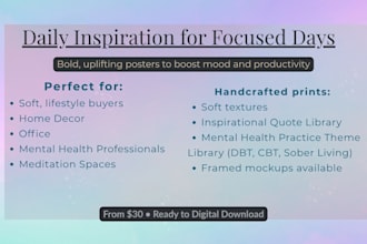 create printable inspirational posters for home office and wellness