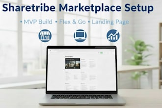 sharetribe marketplace setup, mvp build, landing page design go flex sharepoint