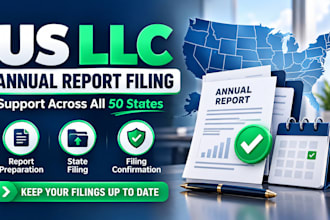 handle your US llc annual report filling in all US 50 state and stay compliant