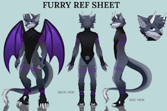 draw furry ref sheet anthro furry reference sheet and custom fursona ref sheet