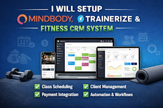setup mindbody expart, fitness crm setup, trainerize, class setup