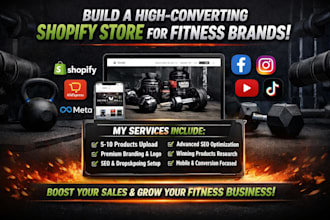 design high converting shopify store for gym fitness and home workout brands