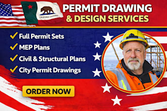 do full permit set, mep plan, city permit drawing, civil and structural plan