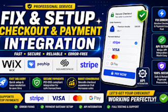 fix wix payhip squarespace checkout stripe API visa mastercard google pay setup
