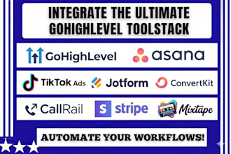 integrate highlevel tiktok ads jotform convertkit callrail stripe asana mixpane