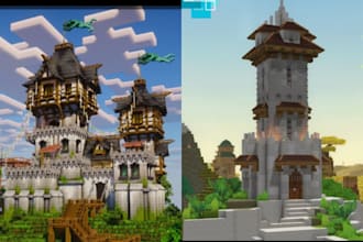 create minecraft builds, minecraft map, minecraft castle, minecraft server