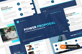 design modern powerpoint presentation, investor pitch deck and goggle slide