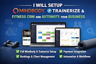 setup mindbody trainerize fitness CRM and automate your gym business