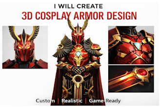 create custom 3d cosplay model, mask, helmet, armor for 3d printing stl