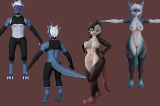 do 3d vrchat avatar model furry vrc avatar anime vrchat nsfw avatar vr character