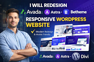 redesign avada astra betheme divi wordpress website design