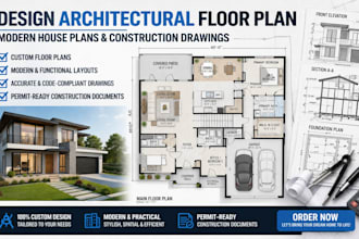 design architectural floor plan, modern house plans and construction drawings