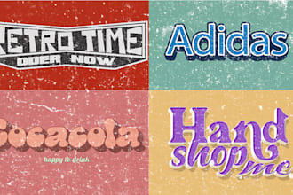 design a 70s vintage retro logo with groovy typography for your brand