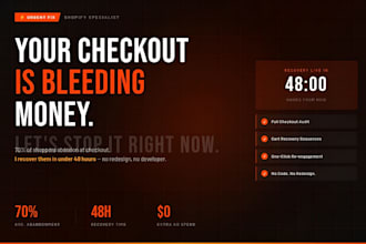 set up abandoned cart recovery and fix shopify checkout abandonment