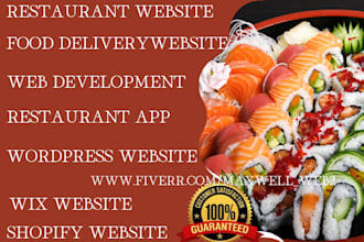 create a stunning restaurant or food website on wordpress, wix, shopify