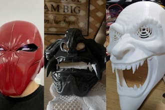 3d print and paint mask custom 3d mask stl model helmet props for cosplay