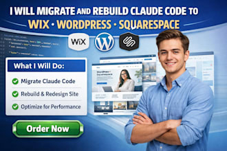 migrate and rebuild claude code to wix wordpress squarespace rebuild claude code