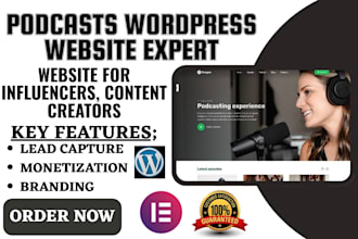 design wordpress website for influencers content creators branding lead capture