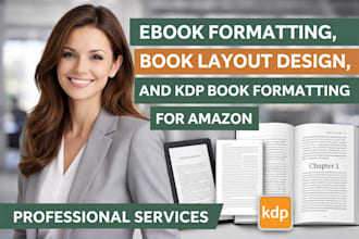 write, edit, or format your book for kindle or print