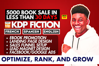 amazon kdp book promotion, spanish, french and english kindle ebook marketing