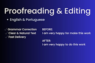 proofread and edit your english or portuguese text