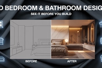 do 3d bedroom interior design 3d bathroom design 3d rendering and modeling