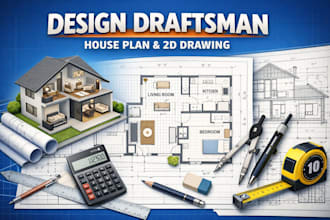 design draftsman house plan, blueprint floor plan and 2d drawing