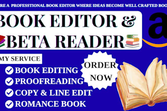 beta read proofread edit format your fiction novel romance fantasy book editor