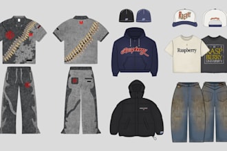 design fashion tech pack for streetwear, activewear hoodie jacket bag tech pack