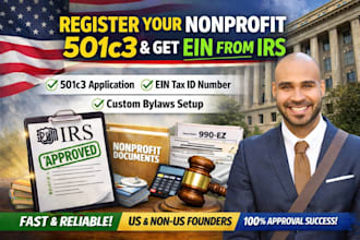 register your 501c3 nonprofit, get irs ein, bylaws, and form 1023