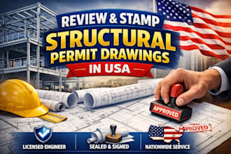 review and stamp structural permit drawings in usa