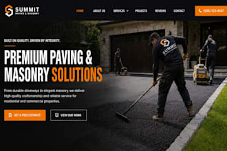 design wix paving construction website concrete masonry contractor website