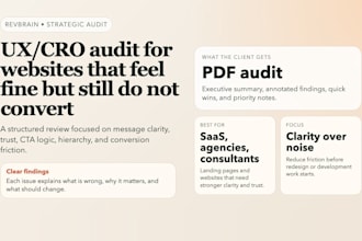 do a UX and cro audit for your website or landing page