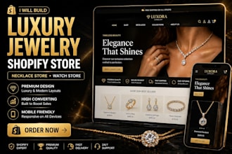 build a luxury jewelry shopify store, necklace shop and smartwatch shopify store