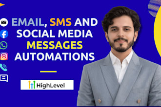 setup gohighlevel email, SMS and social media dm automations